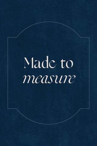 A branded The Bad Button graphic says made to measure