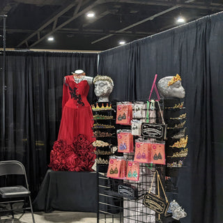 The Bad Button's corset expo set up