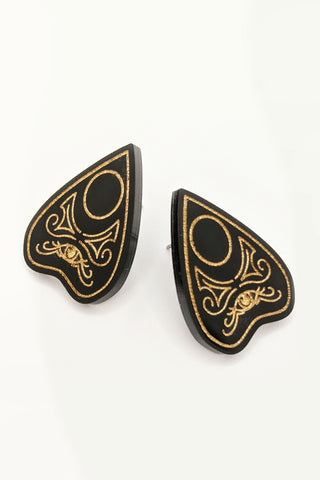 The Bad Button perfect planchette earrings in black