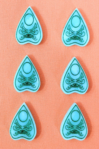 The Bad Button perfect planchette earrings in green