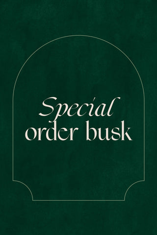 A branded The Bad Button graphic says special order busk